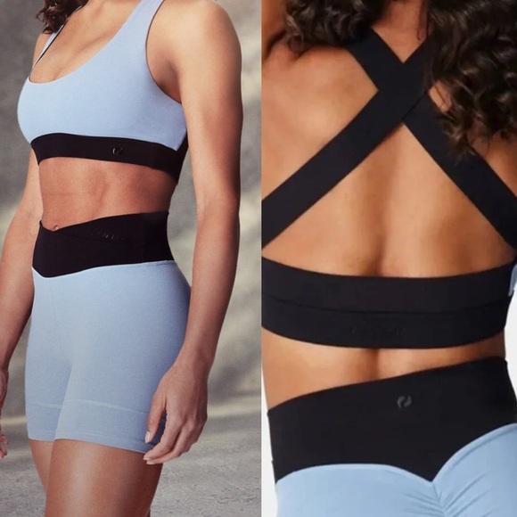 Zentoa Other - ZENTOA Blue and Black Sports Bra and Shorts Set size small